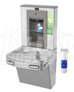 Oasis PGF8SBF Filtered Stainless Steel Drinking Fountain with Manual Bottle Filler