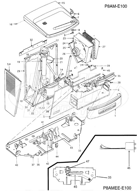 Oasis P8AM-E100 Parts Breakdown