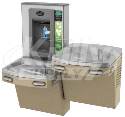 Oasis PGEBFSL NON-REFRIGERATED Dual Drinking Fountain with Bottle Filler