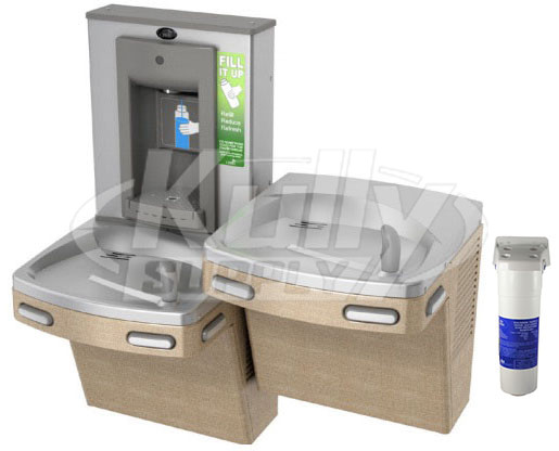 Oasis PGF8SBFSL Filtered Dual Drinking Fountain with Manual Bottle Filler