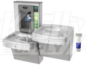 Oasis PGVF8SBFSL Filtered Vandal-Resistant Dual Drinking Fountain with Manual Bottle Filler