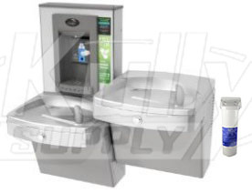 Oasis PGVF8EBFSL Filtered Vandal-Resistant Dual Drinking Fountain with Bottle Filler