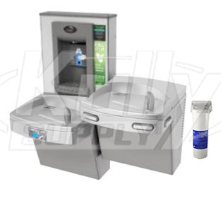 Oasis PGF8EBFSLTM Filtered  Stainless Steel Sensor-Operated (lower unit only) Dual Drinking Fountain with Bottle Filler