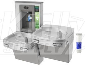 Oasis PGF8SBFSL Filtered Stainless Steel Dual Drinking Fountain with Manual Bottle Filler