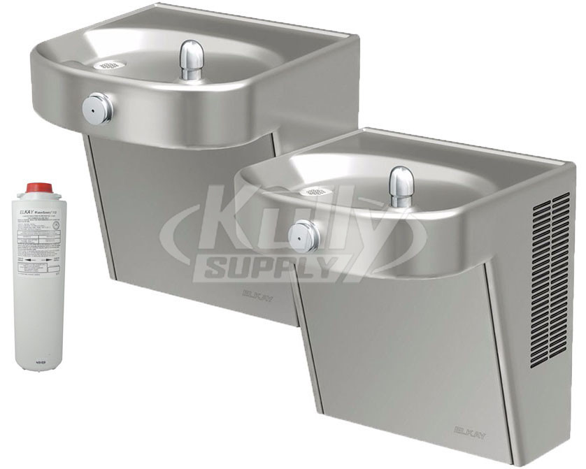 Elkay LVRCHDTL8SC Filtered Heavy Duty Vandal-Resistant Dual Drinking Fountain