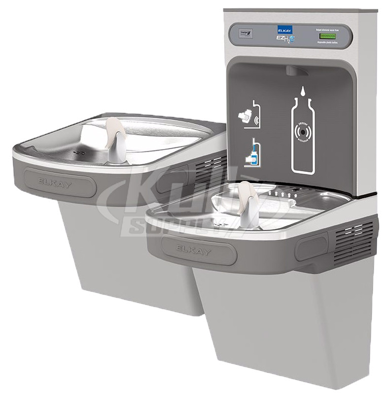 Elkay Ezh2o Lzstl8wslk Filtered Dual Station Drinking Fountain With Bottle Filling Station Drinkingfountaindoctor Com