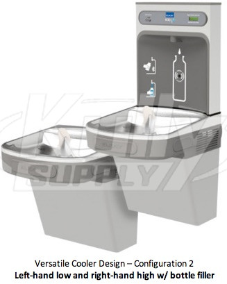 Elkay EZH2O EZSTL8WSLK Dual-Station Drinking Fountain with