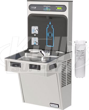 Halsey Taylor Hydroboost Hthb Hac8wf Ss Filtered Stainless Steel Drinking Fountain With Bottle Filler Drinkingfountaindoctor Com