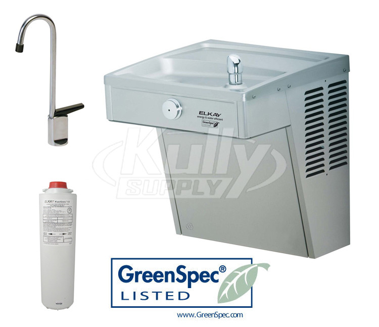 Elkay Lvrcgrn8f Greenspec Filtered Vandal Resistant Drinking Fountain With Glass Filler Drinkingfountaindoctor Com
