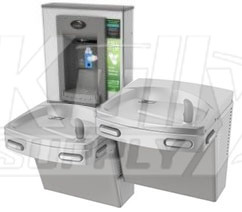 Oasis Pg8sbfsl Stainless Steel Dual Drinking Fountain With Manual Bottle Filler Drinkingfountaindoctor Com