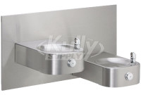Elkay EHWM217C NON-REFRIGERATED Heavy Duty Vandal-Resistant In-Wall Dual Drinking Fountain 