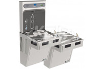 Elkay EZH2O LMABFTL8WSSK Filtered Stainless Steel Dual Drinking Fountain with Bottle Filler