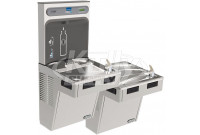 Elkay EZH2O LMABFTLDDWSSK Filtered Stainless Steel NON-REFRIGERATED Dual Drinking Fountain with Bottle Filler