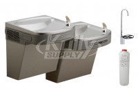 Elkay LZSTL8LFC Filtered Dual Drinking Fountain with Glass Filler