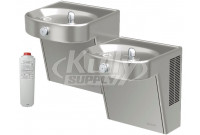 Elkay LVRCHDTLDDSC Filtered NON-REFRIGERATED Heavy Duty Vandal-Resistant Dual Drinking Fountain