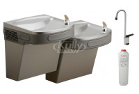 Elkay LZSTL8LFC Filtered Dual Drinking Fountain with Glass Filler
