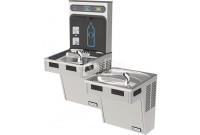 Halsey Taylor HydroBoost HTHB-HACDBL-WF-SS Filtered NON-REFRIGERATED Stainless Steel Dual Drinking Fountain with Bottle Filler